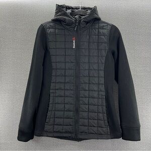 Reebok Women’s Black Quilted Lightweight Full Zip Hooded Jacket‎ Size Small